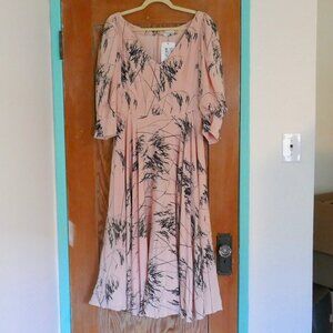 *SOLD* NWT // Alexander McQueen Puff-Sleeve Midi Dress // Size 12